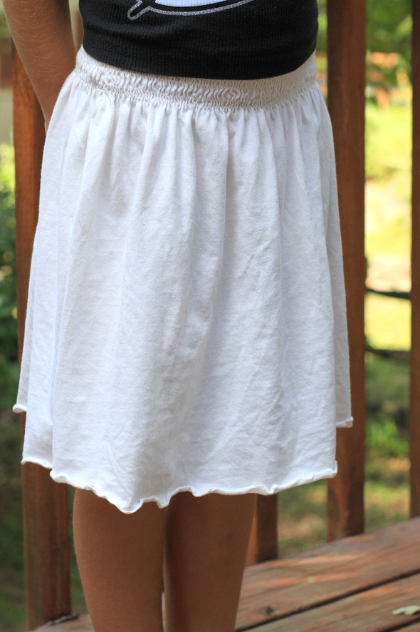 How to turn an empire-waist shirt into a skirt - The Frugal Girl