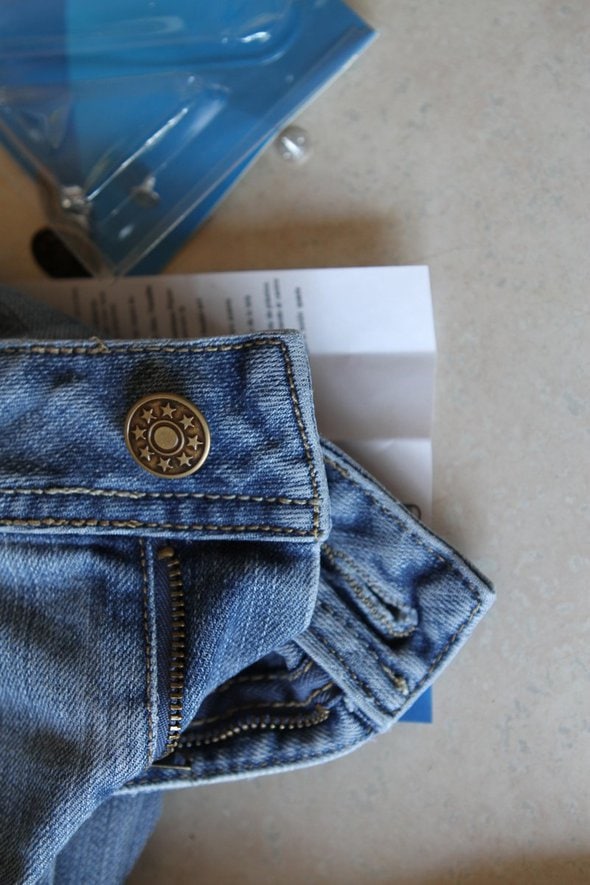 How to replace a broken jean button - The Frugal Girl
