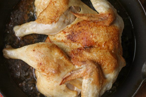 How To Make A Spatchcocked Salted Pan Roasted Chicken The Frugal Girl