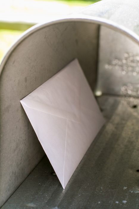 letter in mailbox