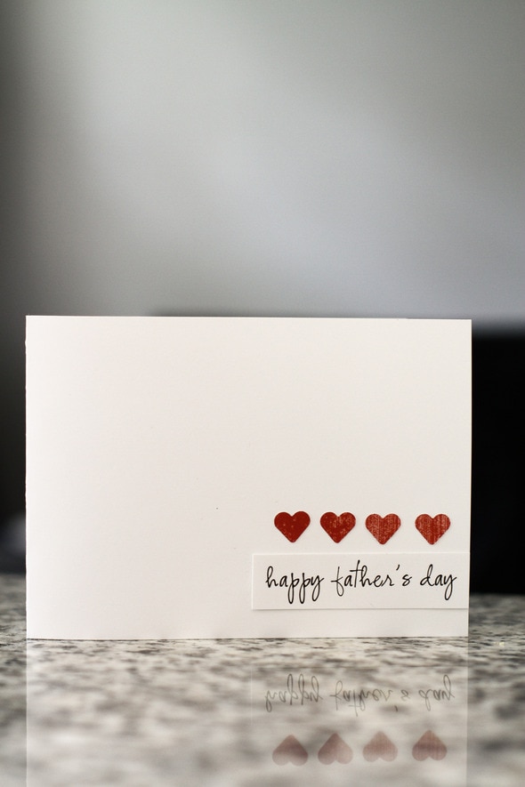 Easy DIY Father's Day Card with hearts.