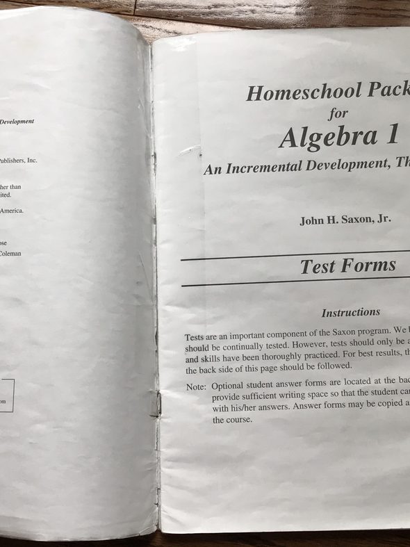 Saxon Algebra 1 test book