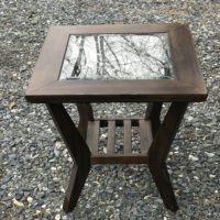 Ashley furniture wood and glass side table.