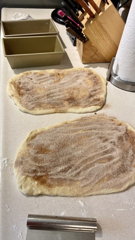 cinnamon bread in progress.