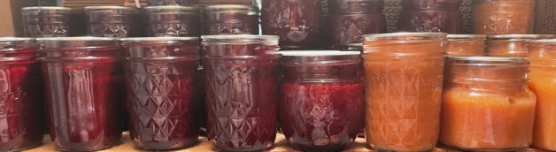 jars of canned jam.