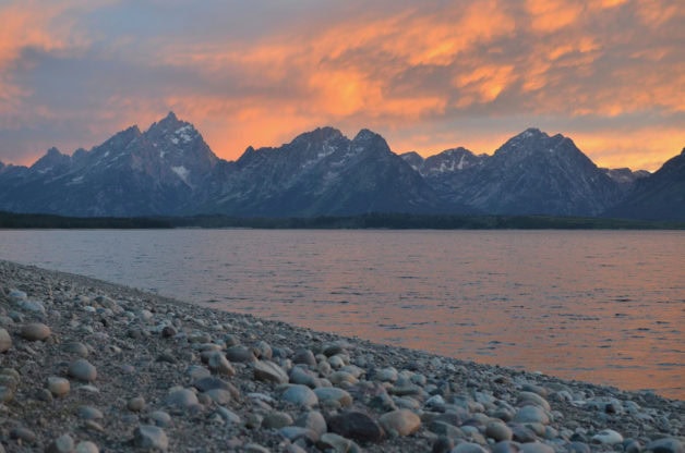 sunset in the Grand Tetons.