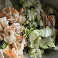 green salad with shrimp.
