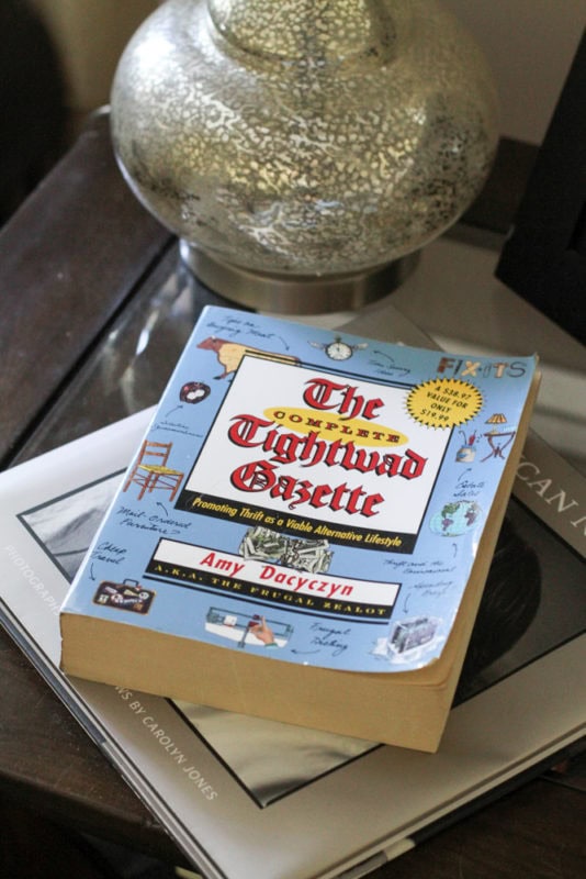copy of Tightwad Gazette book on a table.