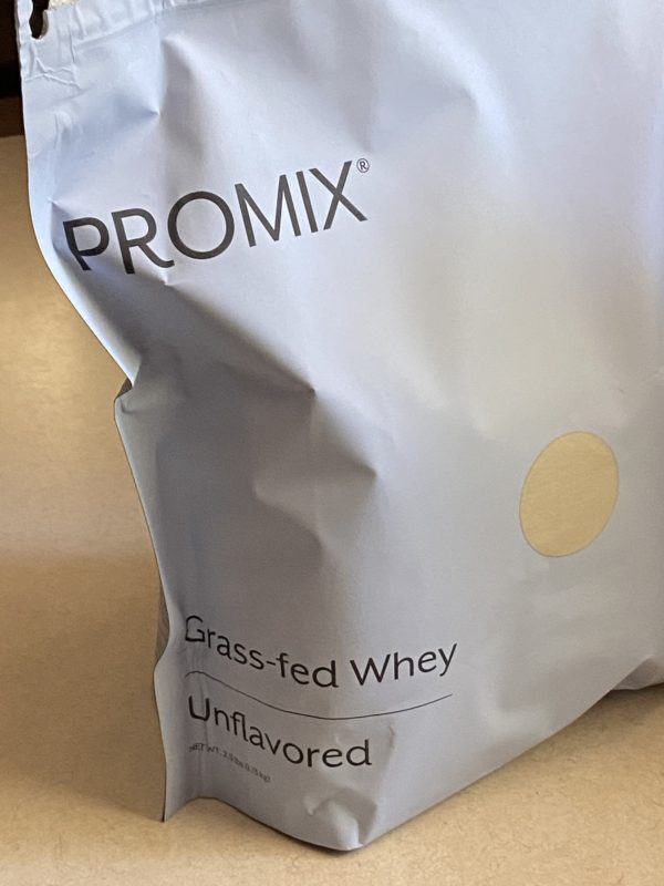 bag of protein powder.