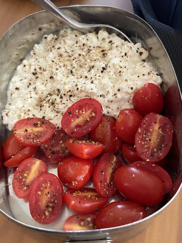 cottage cheese and tomatoes.