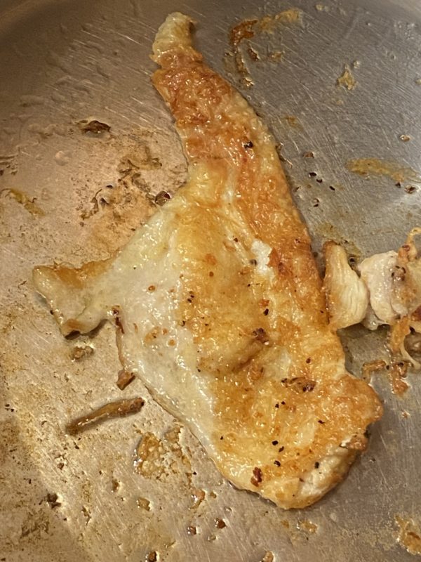 browned chicken skin.