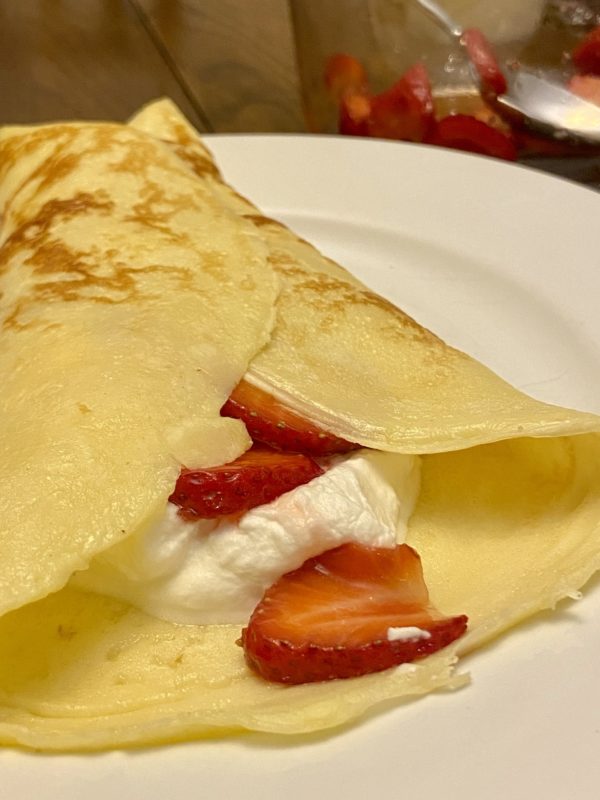 crepes with berries.