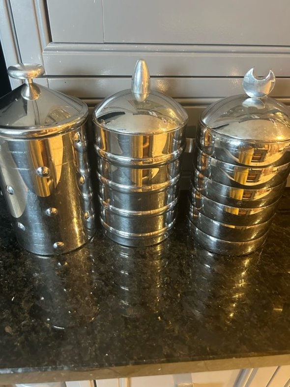 stainless steel cannisters.