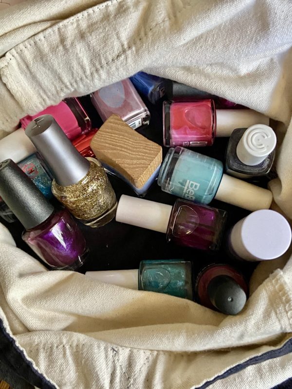 bag of nail polish.