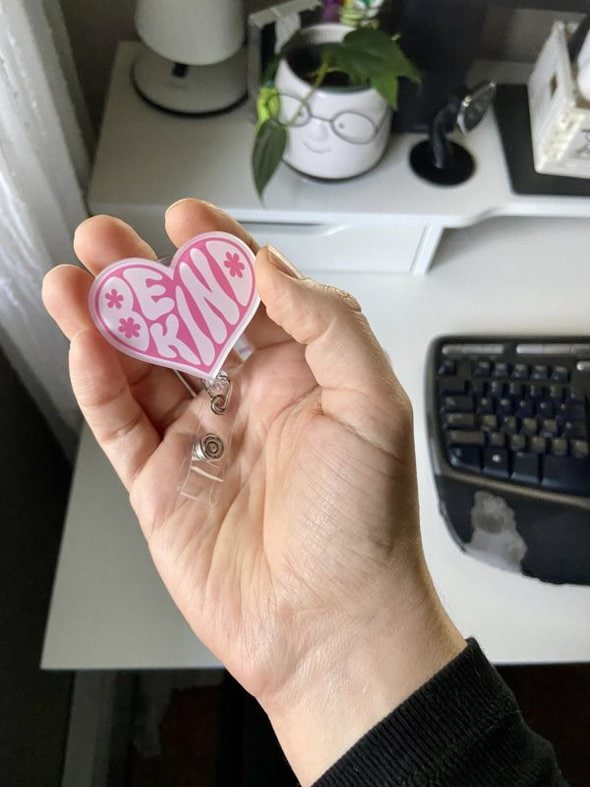 heart badge clip.