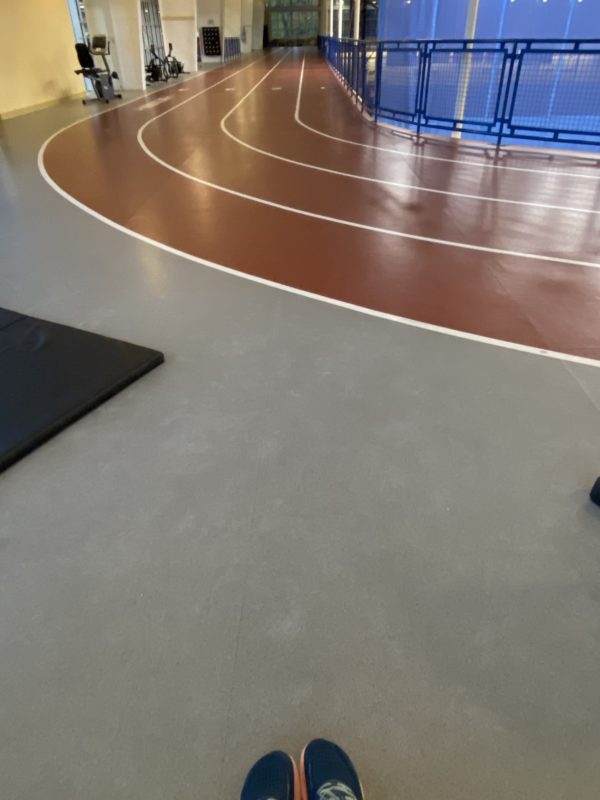 running track at gym.