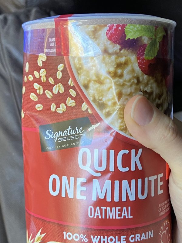 cannister of oatmeal.