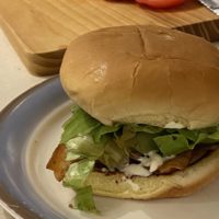 BLT in a burger bun.