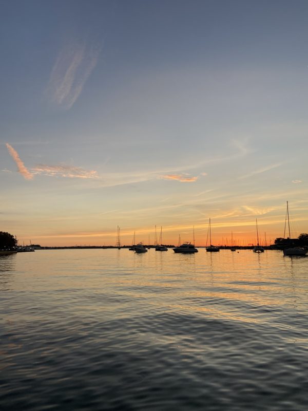 sunrise over a river.