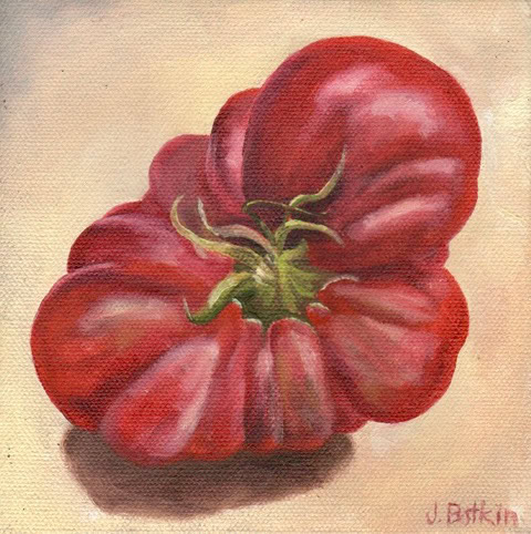 painting of a large tomato.