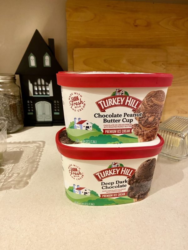 two containers of turkey hill ice cream.