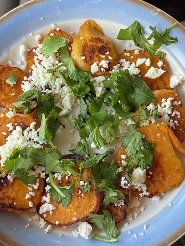 sweet potatoes and cilantro.