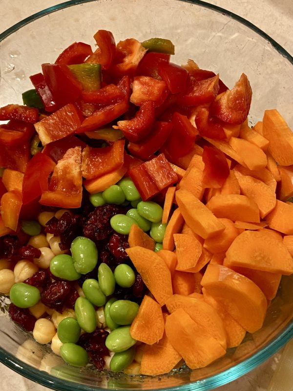 bowl of veggies.