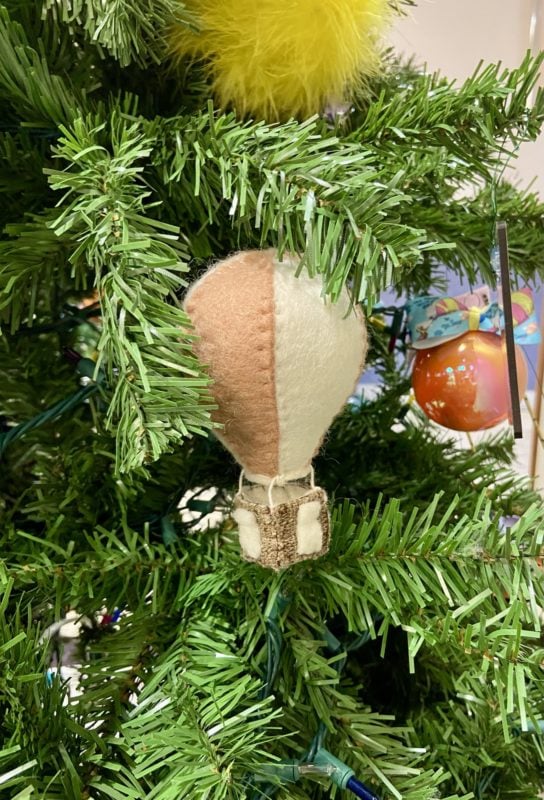 hot air balloon ornament.