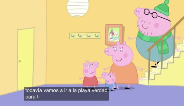 peppa pig screenshot in spanish.