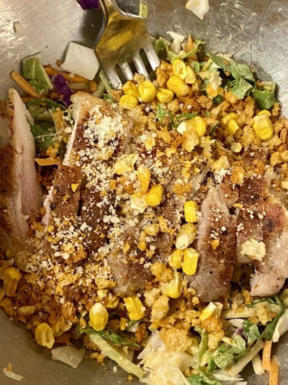 corn and chicken salad.