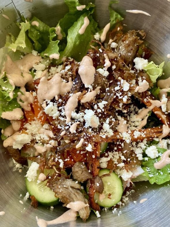 bowl of salad.